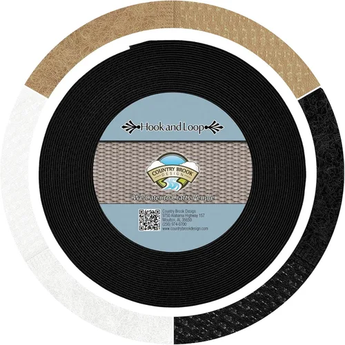 Country Brook Design - Gancho y lazo negro para coser (1 1/2 pulgadas, 10 yardas)