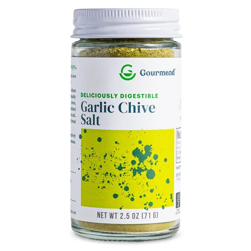 Gourmend Sal de cebollino de ajo baja en FODMAP – Certificado Monash bajo FODMAP, sin relleno, sin gluten, 100% natural, sin almidón de maíz,