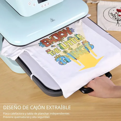 Miniatura 7 de HTVRONT Máquina de prensa de calor automática de 15 x 15 pulgadas para camisetas, máquina profesional de transferencia de calor con liberación Azul