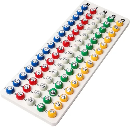 GSE Games & Sports Expert Tablero maestro de bingo y bolas multicolor de 7/8 pulgadas, tablero de llamadas de bingo blanco para fiestas, grupos