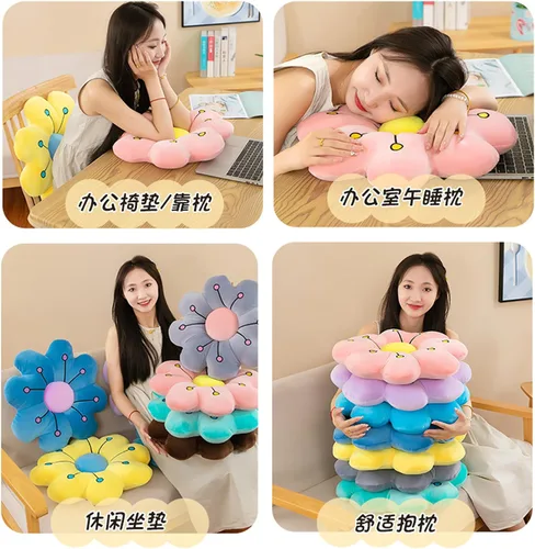 Miniatura 5 de AZCHEN Cojín de suelo con flores, cojín de flores, decoración del hogar, almohada de lectura (17.7 pulgadas, morado)