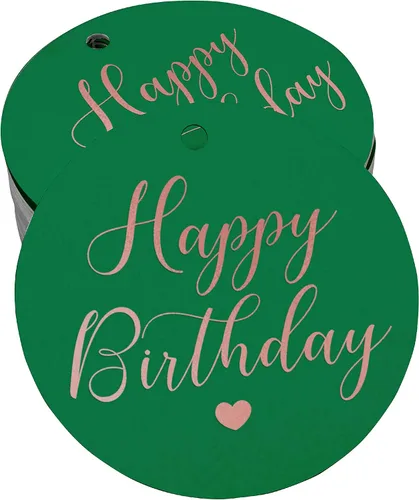 Miniatura 34 de Etiqueta de papel para colgar con texto en inglés «Happy Birthday» (50 unidades)