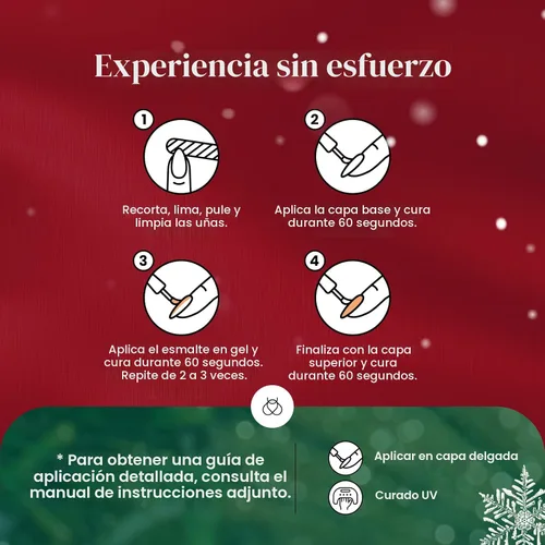 Miniatura 7 de Beetles - Juego de esmaltes de uñas de gel de bastón de caramelo, 6 piezas con brillantina, color rojo burdeos, kit de gel brillante blanco nieve