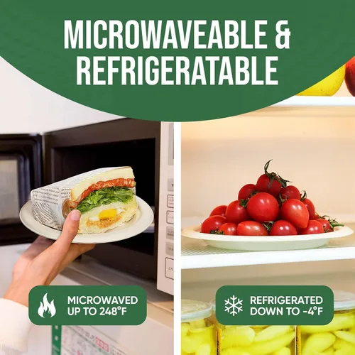 Miniatura 4 de TaidMiao Paquete de 100 platos de papel de 7 pulgadas, platos desechables 100% compostables, platos de postre resistentes, platos de caña de azúcar