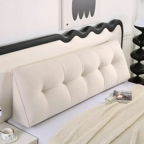 Miniatura 2 de Almohada de cuña triangular Queen para hueco del cabecero, almohadas triangulares de lectura para sentarse en la cama, almohada de cuña para Beige