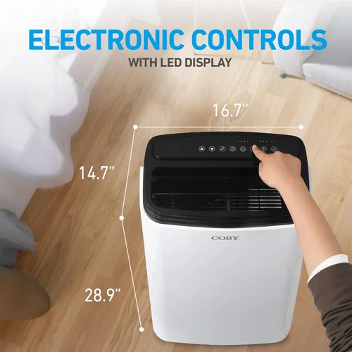 Miniatura 6 de Coby CBPAC815H Unidad de CA 4 en 1, calentador, deshumidificador y ventilador, 12,000 BTU Aire acondicionado portátil, blanco