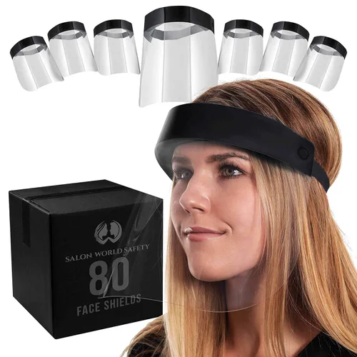 Miniatura 10 de Salon World - Protectores faciales completos con marcos de gafas (paquete de 10), ultra transparentes para proteger los ojos, la nariz, la boca
