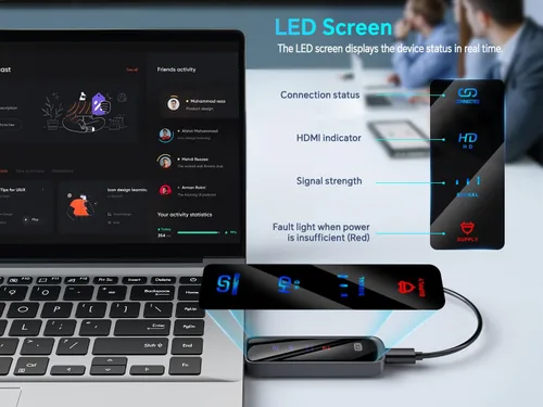 Miniatura 6 de Transmisor y receptor HDMI inalámbrico 328FT/100M, 4K Decodificación Plug & Play Portátil 5G+2.4G Adaptador de pantalla inalámbrico Kit extensor