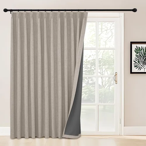 Miniatura 13 de StangH Cortinas Plisadas Completamente Opacas para Dormitorio, Cortinas de Lino Beige de 84 Pulgadas de Largo, 2 Paneles, Cortinas Térmicas