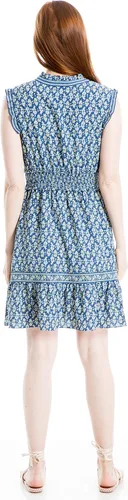 Miniatura 3 de Max Studio Vestido corto con volantes y cintura fruncida para mujer
