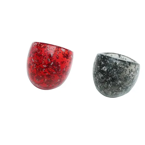 YERTTER Juego de 2 anillos gruesos de acrílico para mujeres y niñas, de resina, ligeros, vintage, exagerados, tallas 6-9, Acrílico, Resina