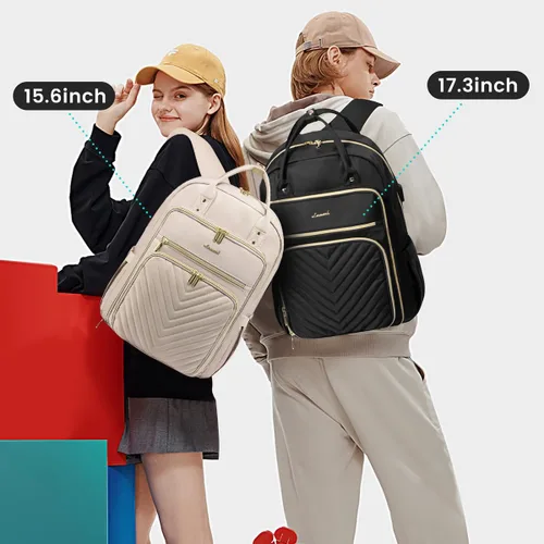 Miniatura 2 de LOVEVOOK Mochila para laptop para mujer, mochila de trabajo de moda con puerto USB, mochilas impermeables para el trabajo., Color blanco