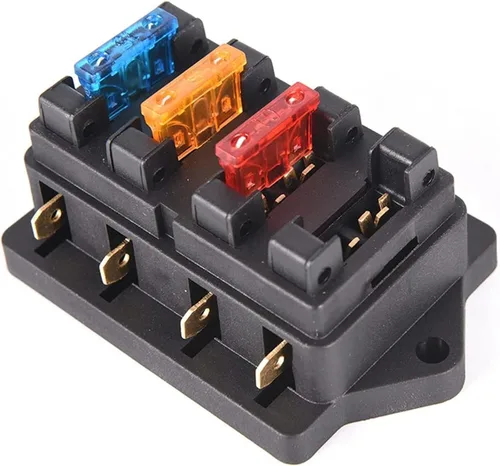 Miniatura 3 de Coche 4 vías circuito estándar ATO hoja fusibles bloque titular 12V/24V+4 vías fusible