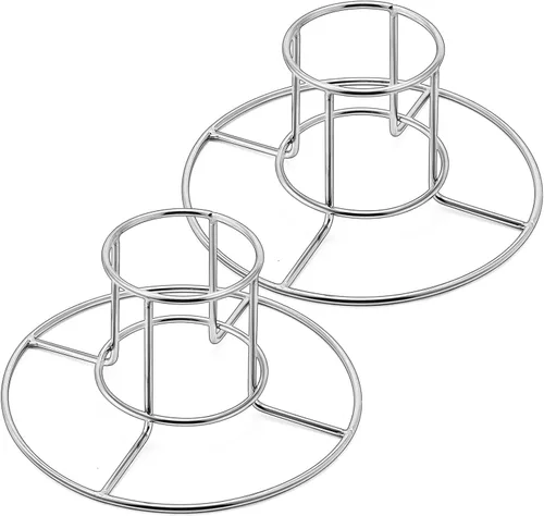 Miniatura 9 de E-far Soporte para lata de cerveza para parrilla, ahumador u horno, soporte vertical de acero inoxidable para pollo entero, estante para pollo