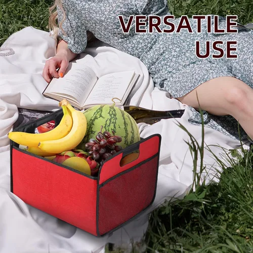 Miniatura 6 de LITLANDSTAR 12 botellas de vino, caja de almacenamiento plegable para botellas de vino, bolsa de licor de fieltro de alta calidad con asas para Negro