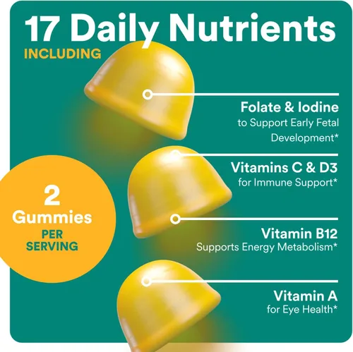 Miniatura 4 de SmartyPants Vitaminas prenatales para mujeres, gomitas multivitamínicas: vitaminas pre y posnatales, biotina, metilfolato, vitamina D3, C, vitamina