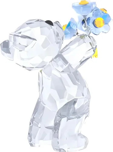 Miniatura 3 de SWAROVSKI Kris Bears Forget Me Not, cristal transparente de Swarovski con detalles azules y amarillos, parte de la colección Swarovski Kris Bears