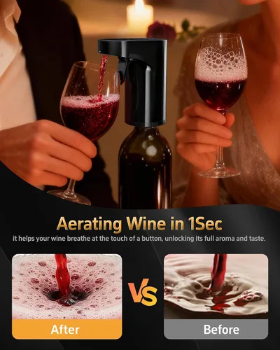 Miniatura 3 de Regalo para el Día del Padre Suministro para fiesta de vista de la Copa del Mundo, decantador de vino eléctrico 5 en 1 y dispensador inteligente