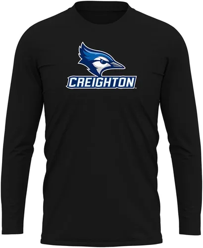 Miniatura 283 de Camisa deportiva de manga larga oficial de la NCAA Collegiate para hombre, colección negra con logotipo primario