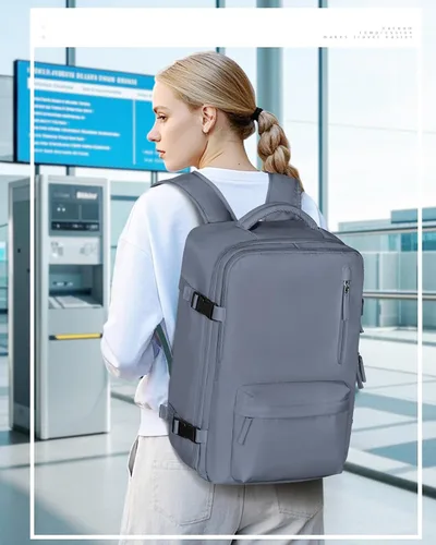 Miniatura 8 de VECAVE Mochila de mano para mujer, mochila de viaje grande aprobada por vuelo, impermeable de 14 pulgadas, mochila para laptop de negocios, mochila