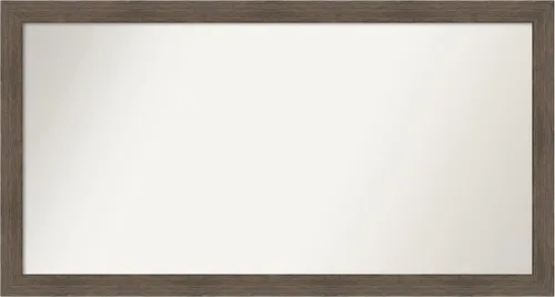 Miniatura 550 de Amanti Art Espejo de pared personalizado no biselado (24 x 27 pulgadas), marco estrecho de nogal chipre - varios tamaños personalizados - Espejo