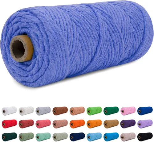 Miniatura 32 de CAMAL Cordón de macramé de 0.157 in x 109 yardas (328.1 ft), cuerda de algodón de color para tejer, manualidades, colgar en la pared, proyectos