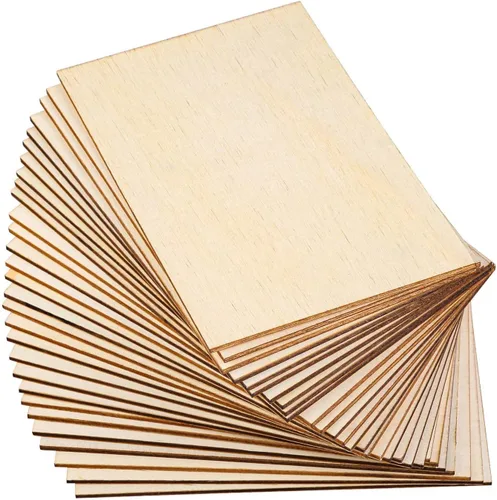 15 paquetes de hojas de madera de tilo, madera sin terminar, hojas de madera contrachapada delgadas para manualidades, casa, aeronave, barco, artes