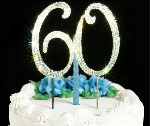 Miniatura 18 de 50 decoraciones para tartas Gemas de diamantes de imitación brillantes de alta calidad Ideas de decoración de fiesta de cumpleaños 50 o Oro