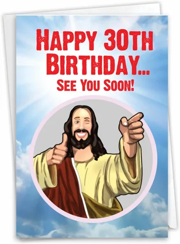 NobleWorks - Divertida tarjeta de felicitación de 30 cumpleaños - Hito del humor de Joking God, tarjeta de felicitación de cumpleaños de 30 años con