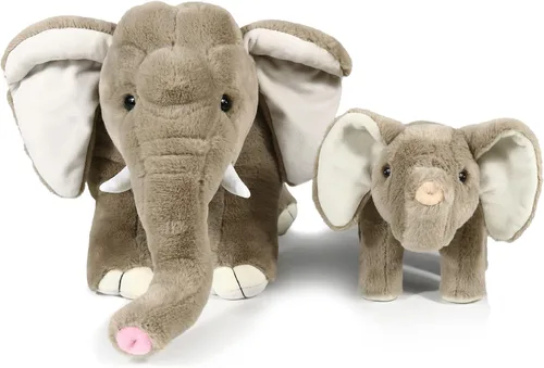 Miniatura 5 de Ice King Bear Juego de animales de peluche para mamá y bebé, animales salvajes del zoológico (elefante)