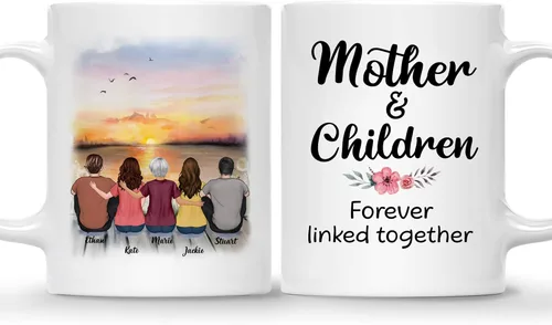 Miniatura 17 de Gossby Tazas personalizadas para mamá, regalos personalizados para mamá de hijas, hijos con avatares, nombres, cumpleaños, día de la madre, regalos