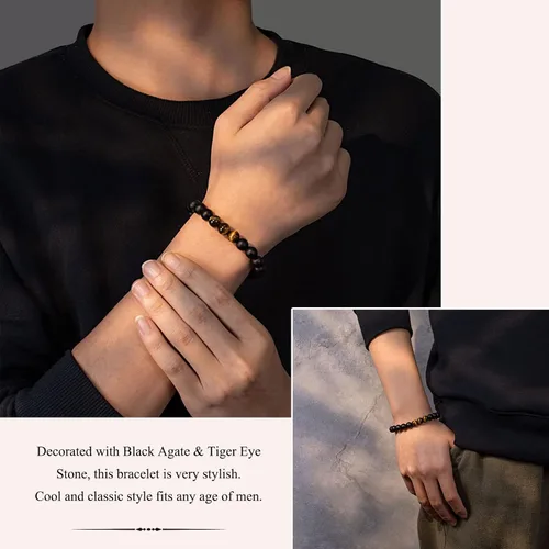 Miniatura 2 de UNGENT THEM Pulsera de piedra natural para hombres, adolescentes, aniversario, graduación, cumpleaños, día del padre, Pascua, Navidad, regalo