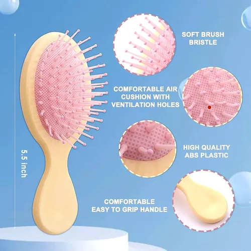Miniatura 2 de Mini cepillo de pelo mojado de 20 piezas, cepillo desenredante de viaje con cerdas suaves para la mayoría de tipos de cabello, práctico de operar