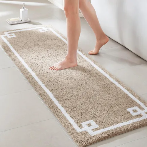 Miniatura 24 de Madison Park Evan Alfombra de Baño de Algodón con Mechones Lavable, Alfombras de Baño Sólidas de Lujo, 20" x 30", Gris