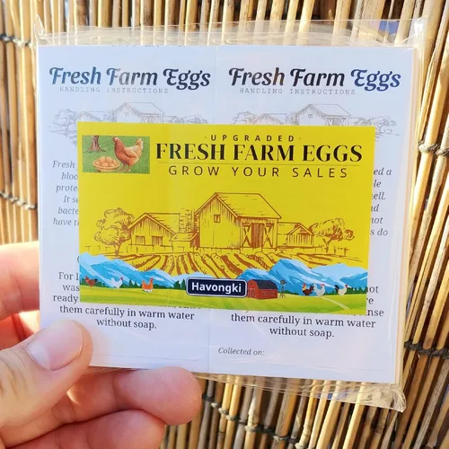 Miniatura 5 de Paquete de 500 etiquetas de tarjetas de instrucciones de cuidado para el manejo de huevos frescos de granja 4 6 12 15 18 30 48 50 cajas de cartón