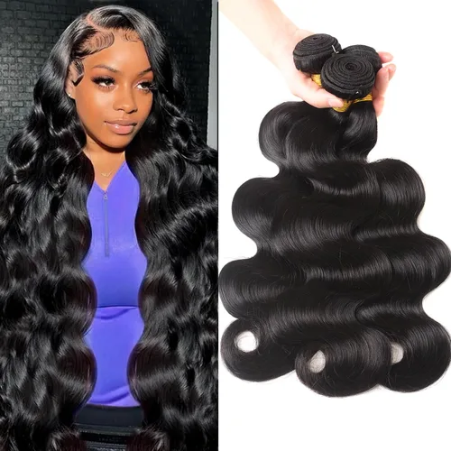 Miniatura 22 de 3 manojos de cabello humano 12A, ondulado, 100% sin procesar, cabello humano virgen brasileño de tejido rápido (14, 16, 18 pulgadas)