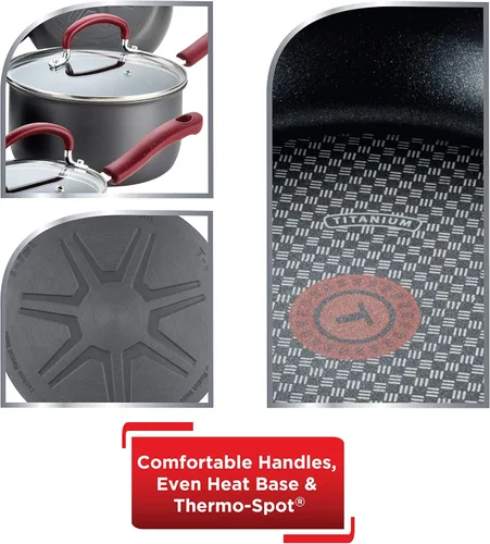 Miniatura 5 de T-fal Ultimate - Juego de utensilios de cocina de anodización dura antiadherente de 12 piezas, apto para horno y asador hasta 600F, juego de cocina