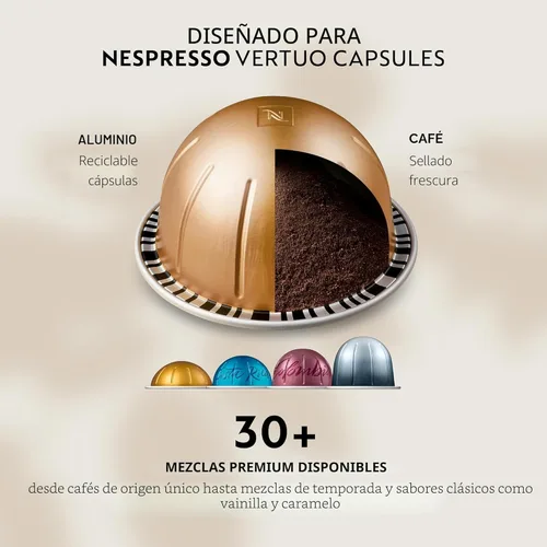 Miniatura 3 de Nespresso Vertuo Cafetera de café y espresso de Breville, color negro mate con espumador de leche Aeroccino