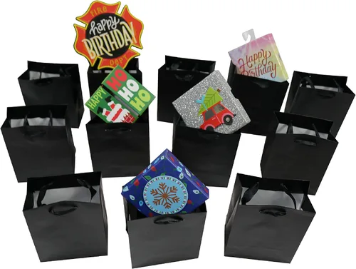 Miniatura 4 de 12 bolsas de papel de regalo extra pequeñas con asas de cinta (4.5 x 5.5 x 2.5 pulgadas), para recuerdos de fiesta, baby shower, bodas, vacaciones
