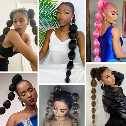 Miniatura 6 de Benehair Extensión de cola de caballo con cordón, 24 pulgadas de largo, pelo sintético lacio, extensiones de cabello de cola de caballo con clip