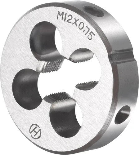 Miniatura 4 de uxcell M12 x 0.030 in Juego de llaves métricas y troqueles, rosca de máquina con troquel de roscado redondo, kit de grifo y troquelado