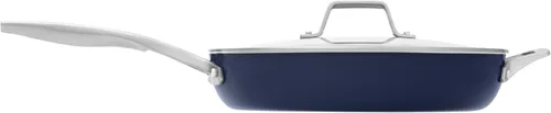 Calphalon® Premier - Sartén antiadherente de cerámica de 12 pulgadas con tapa, azul medianoche