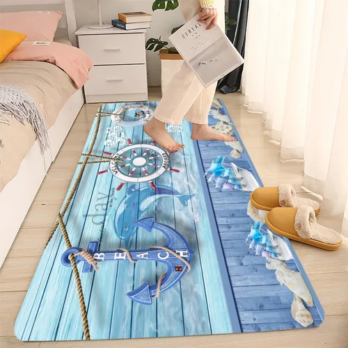 Miniatura 6 de LYFANS Manta de esponja de baño y cocina absorbente de espuma suave (23.5 x 59 pulgadas), almohadilla de franela antideslizante brillante impresa