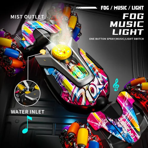 Miniatura 3 de Paquete de 3 juguetes de control remoto con detección de gestos para edades de 5 a 7 a 13 años, con luces en aerosol musical, 4WD 360° Spins All