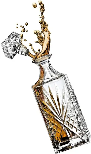 Miniatura 4 de Godinger Juego de decantador de whisky y barra de 6 vasos de whisky, para licor escocés y vino bourbon - Colección Dublin Crystal