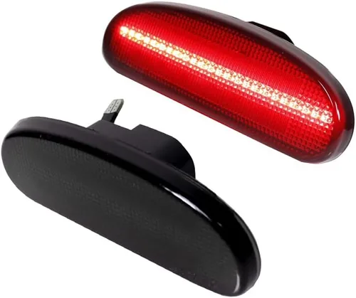 Lente ahumada LED roja luz de marcador lateral trasera lámpara de guardabarros compatible con NISSAN CUBE 2009-2014 26195-1FC0A