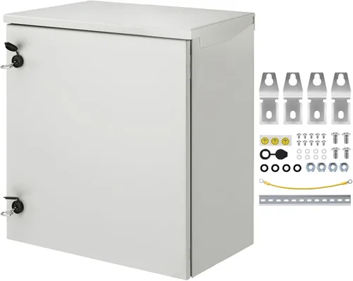 Miniatura 10 de VEVOR Carcasa Eléctrica, 24'' x 24'' x 8'', Carcasa Exterior NEMA 4, IP65 Impermeable y a Prueba de Polvo de Acero al Carbono Laminado en Frío, Caja