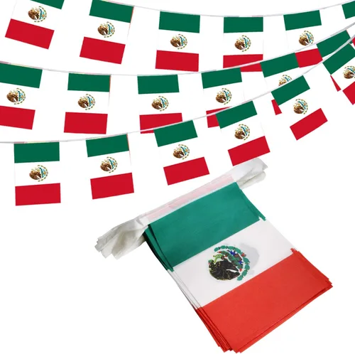 Anley Banderines de cuerda de Estados Unidos Mexicanos – Eventos patrióticos 16 de septiembre Decoración de la Independencia Mexicana Barras México