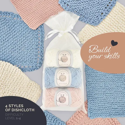 Miniatura 2 de Thoughtful Stitch Kit de tejido para principiantes, adultos y niños, kit completo de tejer, juego de hilo para aprender a tejer con libro tutorial