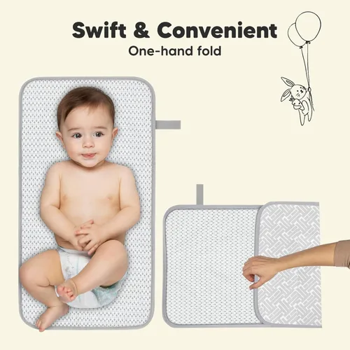 Miniatura 5 de KeaBabies Cambiador de pañales portátil y organizador de pañales para bebé, tapete cambiador plegable impermeable para bebés, organizador grande